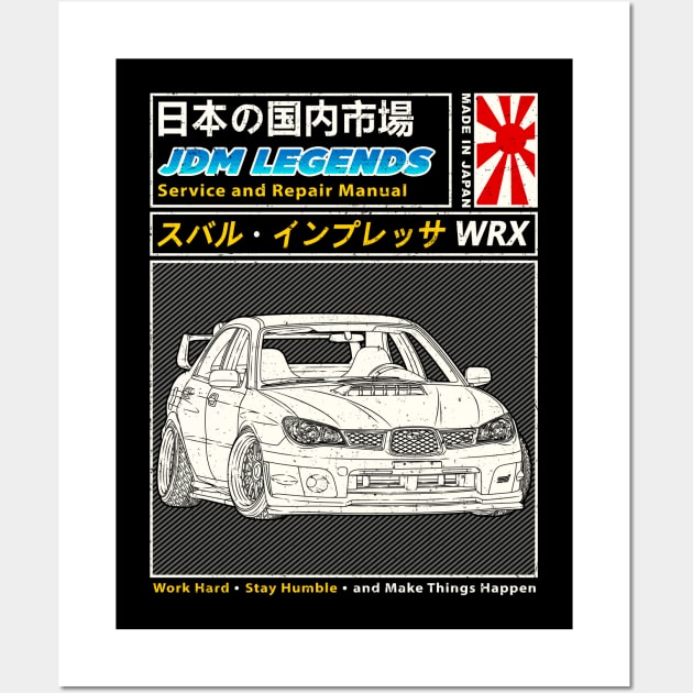 Subie Impreza WRX STi Hawk Eye Manual Book Cover Wall Art by Guyvit